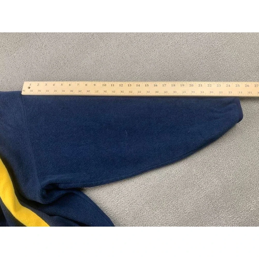Vintage Nautica Competition Fleece Pullover Men XXL Navy Blue Yellow Made USA‎